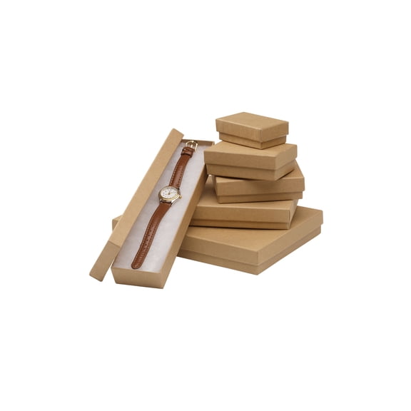 SSWBasics Kraft Cotton-Filled Jewelry Box Assortment - Case of 75