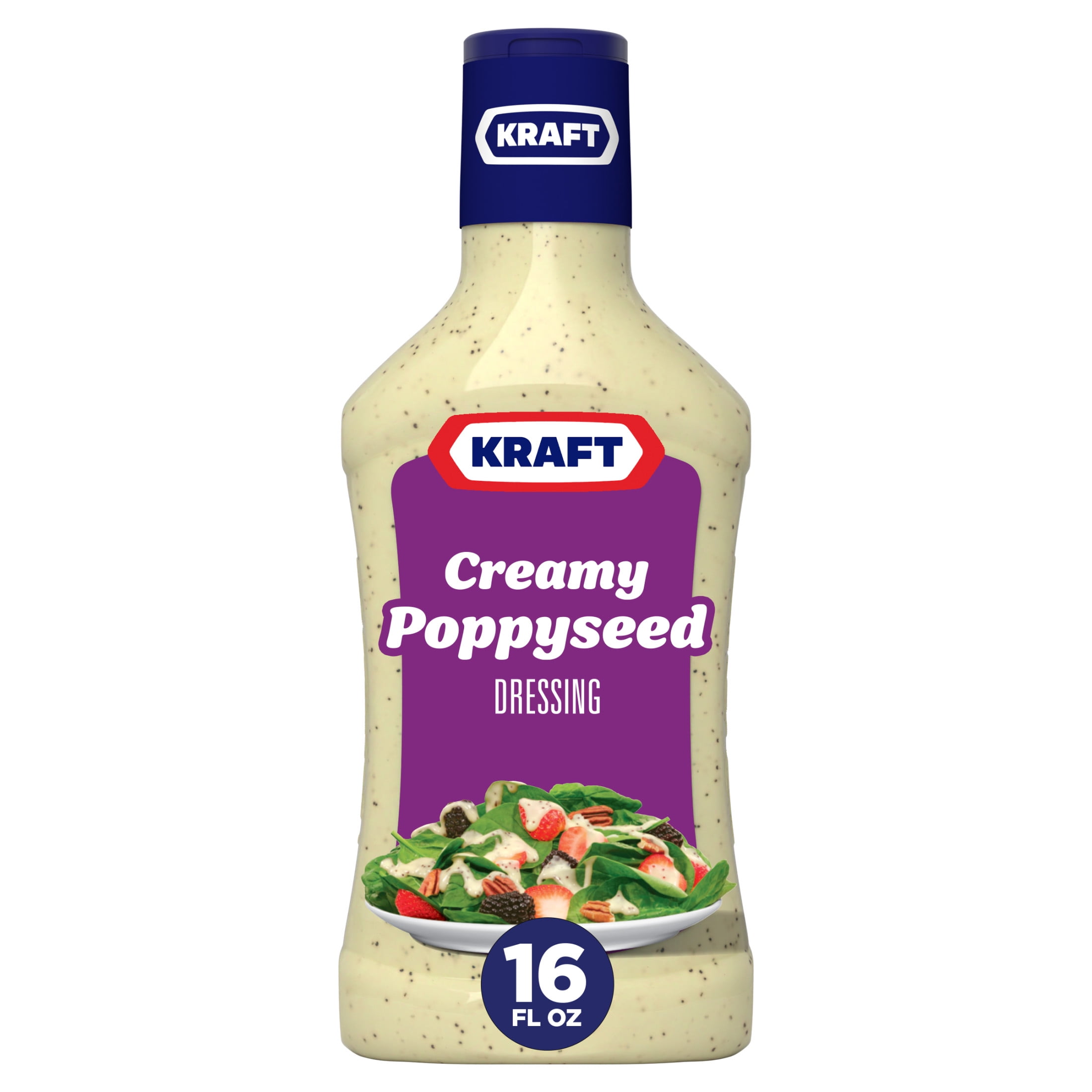 Kraft Creamy Poppyseed Salad Dressing, 16 fl oz Bottle - Walmart.com