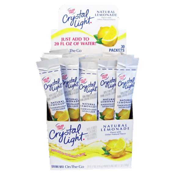 Crystal Light On-The-Go Sugar Free Lemonade Powdered Drink Mix, Caffeine Free, 0.17 oz Packet