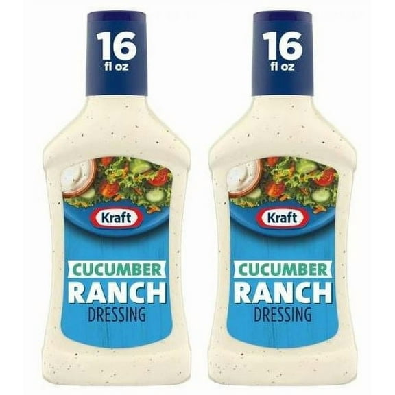 Kraft Cucumber Ranch Salad Dressing, 16 fl oz Bottle, Pack of 2