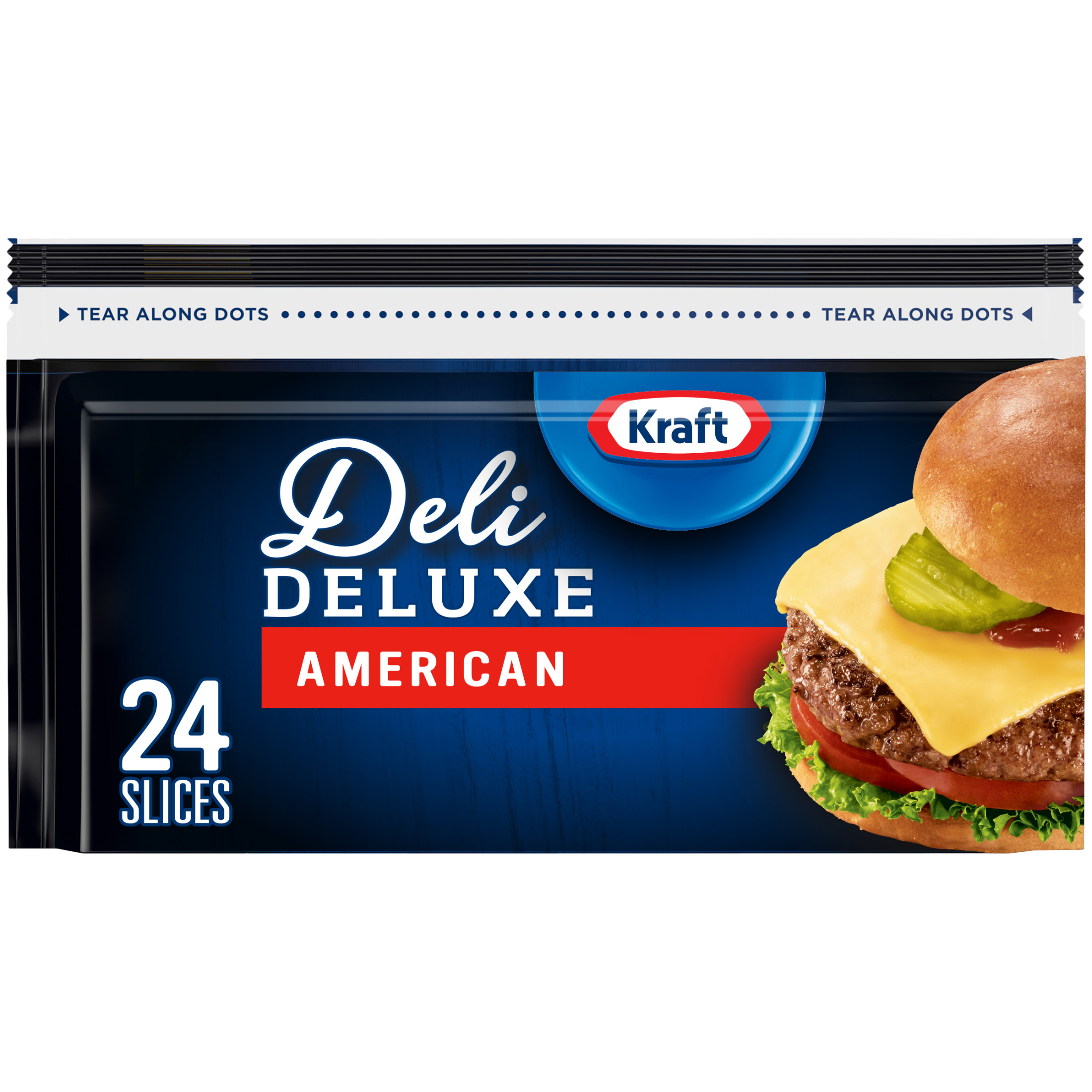 Kraft Deli Deluxe American Cheese Slices, 24 Ct Bag - image 1 of 13