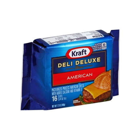 Kraft Deli Deluxe American Sliced Cheese, 12 Ounce -- 12 per case.