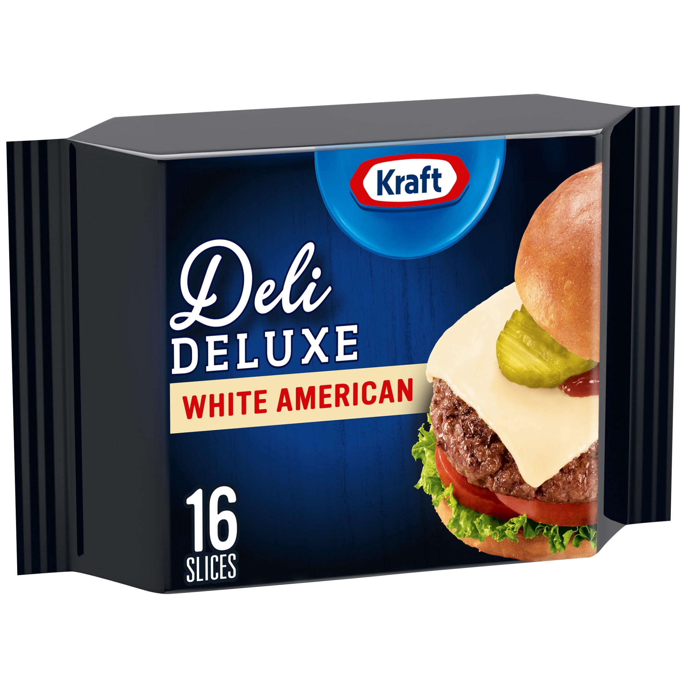Kraft Deli Deluxe White American Cheese Slices, 12 oz Pack, 16 Slices