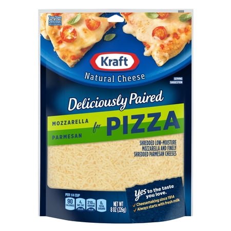Kraft Natural Deliciously Paired Mozzarella and Parmesan Shredded Cheese, 8 oz Bag