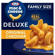 Kraft Deluxe Original Cheddar Mac N Cheese Dinner Family Size, 24 oz Box, Shelf-Stable