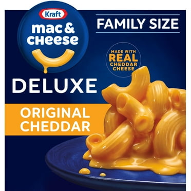 Kraft Deluxe Original Cheddar Mac N Cheese Dinner Family Size, 24 oz Box, Shelf-Stable
