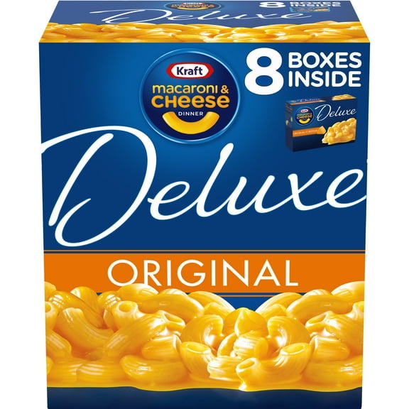 Kraft Deluxe Original Cheddar Macaroni & Cheese Dinner, 8 ct Pack, 14 oz Boxes