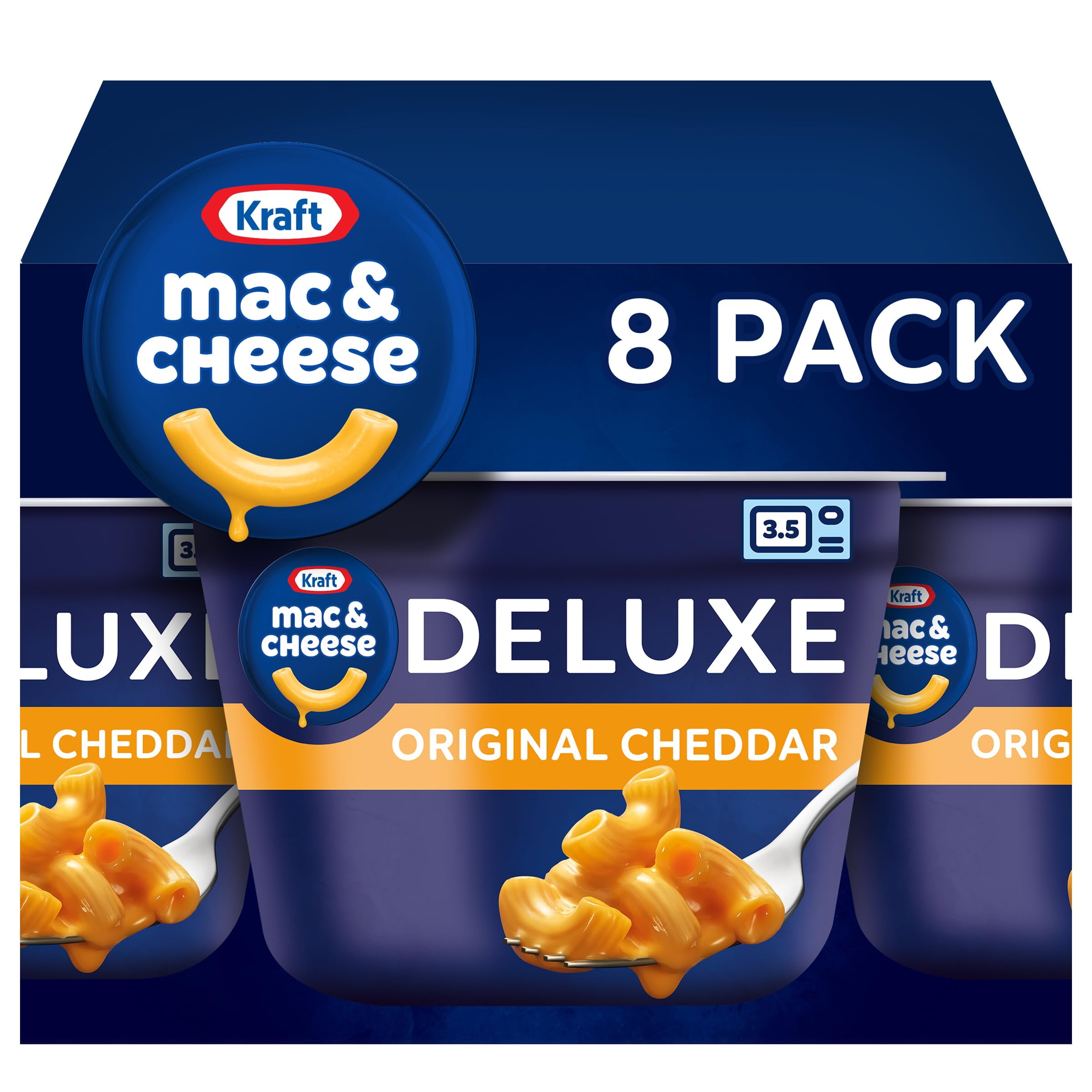 Kraft Deluxe Original Macaroni & Cheese Easy Microwavable Dinner (8 Ct
