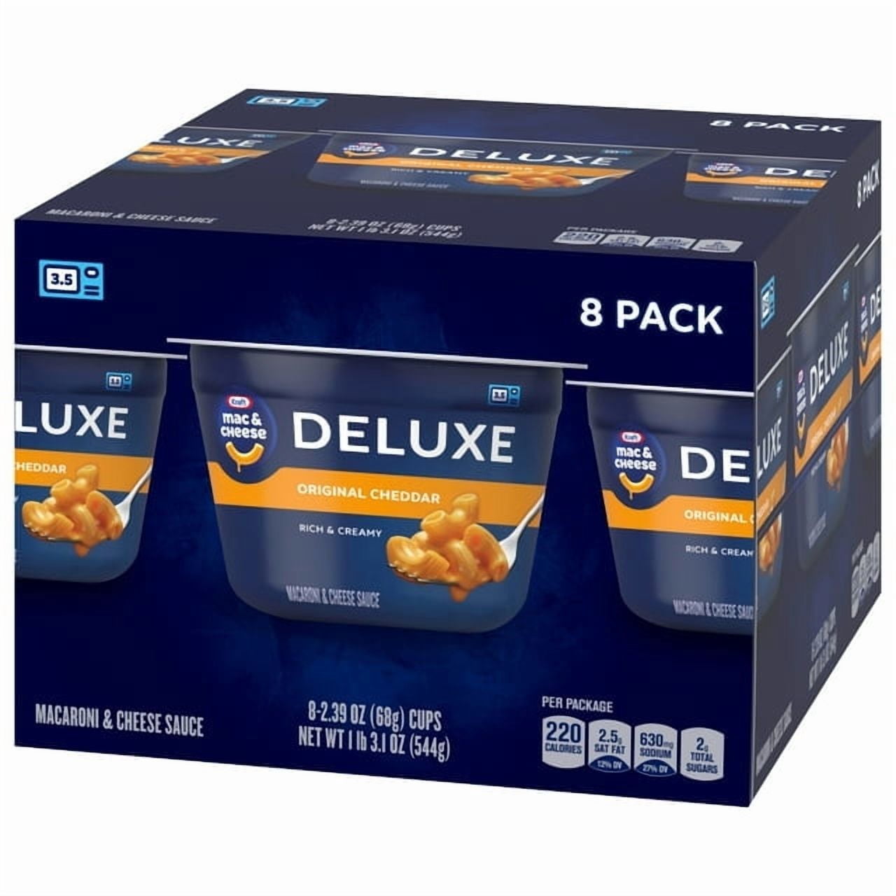 Kraft Deluxe Shelf Stable Original Mac N Cheese Microwaveable, 8 Ct Box ...