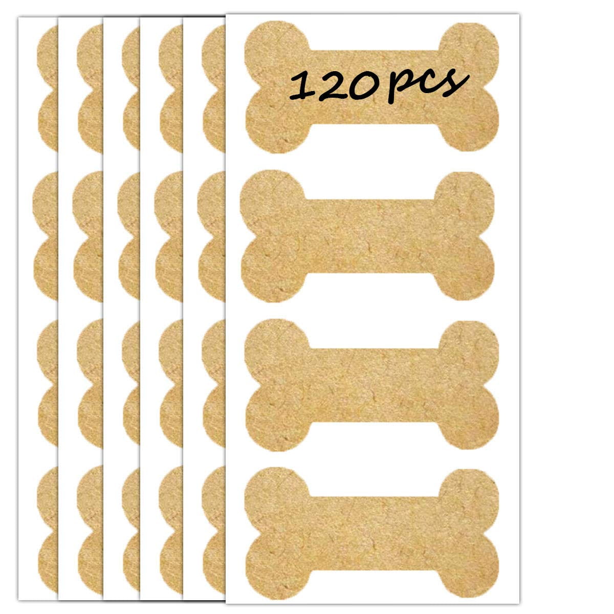 Kraft Dog Bone Labels, 2.75" x 1.5" Inches Wall Decor Dog Party Decorations Wall Stickers for