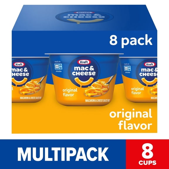 Kraft Easy Mac Original Mac & Cheese Microwaveable Single Serve Cup, 8 Count, 4.1 oz