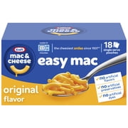 Kraft Easy Mac and Cheese, 18 Packets, for Easy Dinner or Dinner Sides, Original Flavor, No Artificial Flavors, Preservatives or Dyes, 38.7 oz