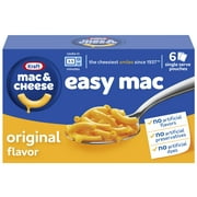 Kraft Easy Mac and Cheese, 6 Packets, for Easy Dinner or Dinner Sides, Original Flavor, No Artificial Flavors, Preservatives or Dyes, 12.9 oz