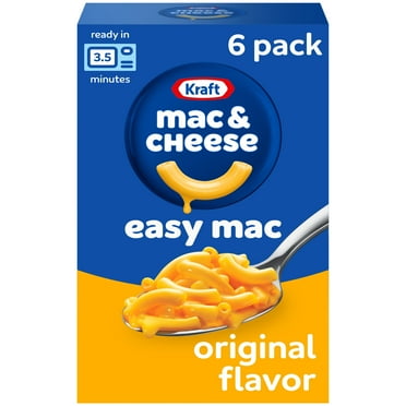 Kraft Easy Mac Original Mac N Cheese Microwavable Dinner, 6 ct Packets, Shelf-Stable