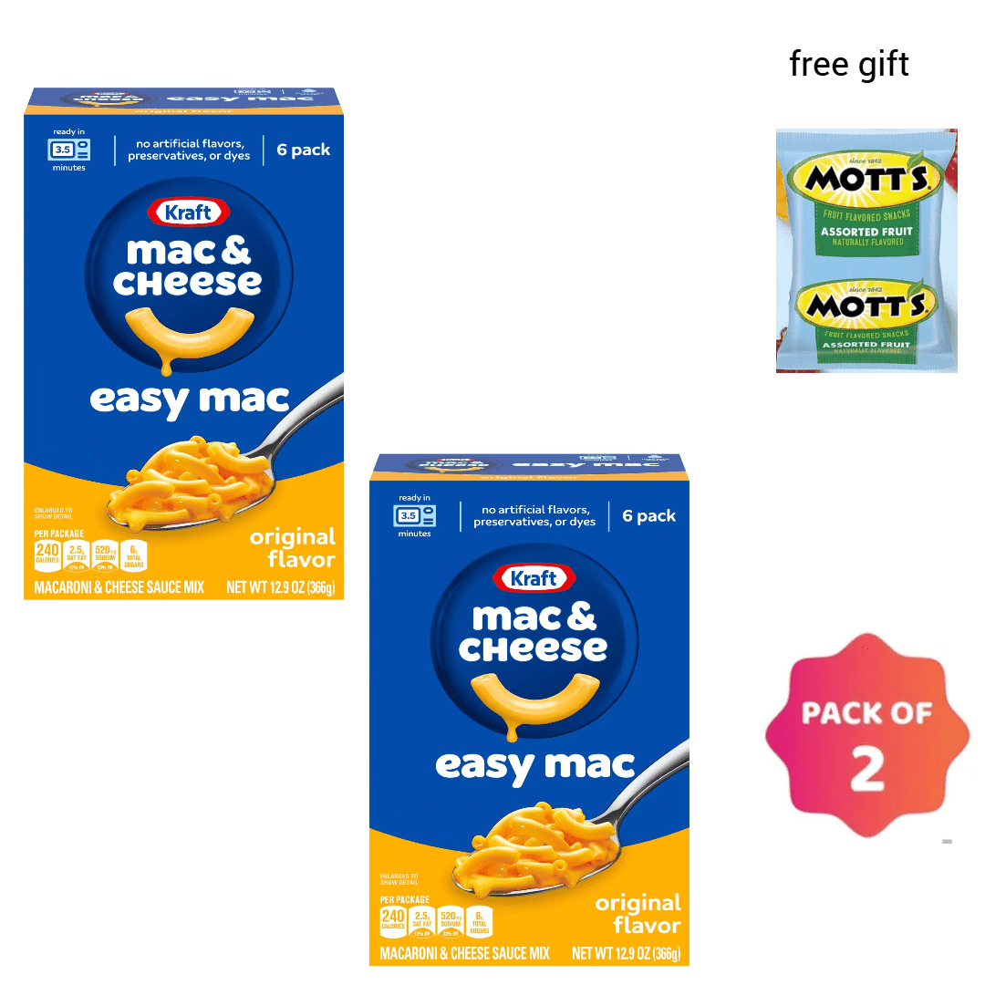 Kraft Easy Mac Original Macaroni \u0026 Cheese Dinner, 6 ct pack of 2