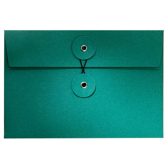 Kraft Envelopes, Cxui A6 Kraft Paper Envelope with Thread Closure, Mini Document Holder for Receipts & Checks, Business Travel Organizer Portfolio Green