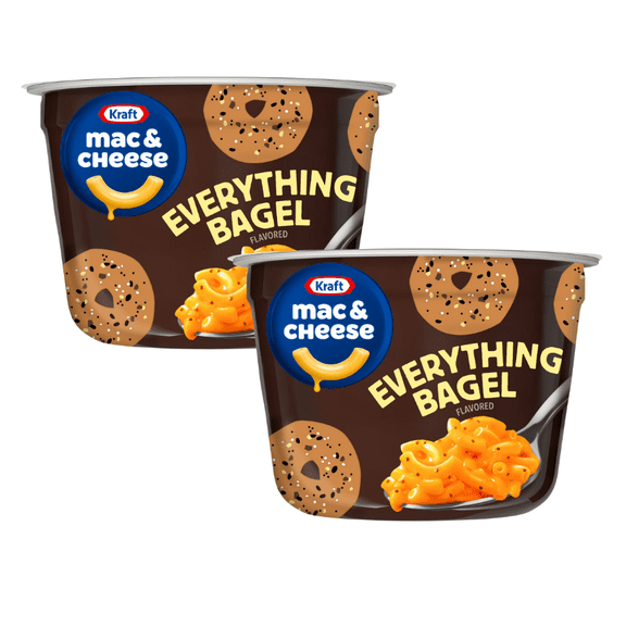 Kraft Everything Bagel Flavored Mac & Cheese Macaroni and Cheese Cups, 2.05 oz Each 2 Pack