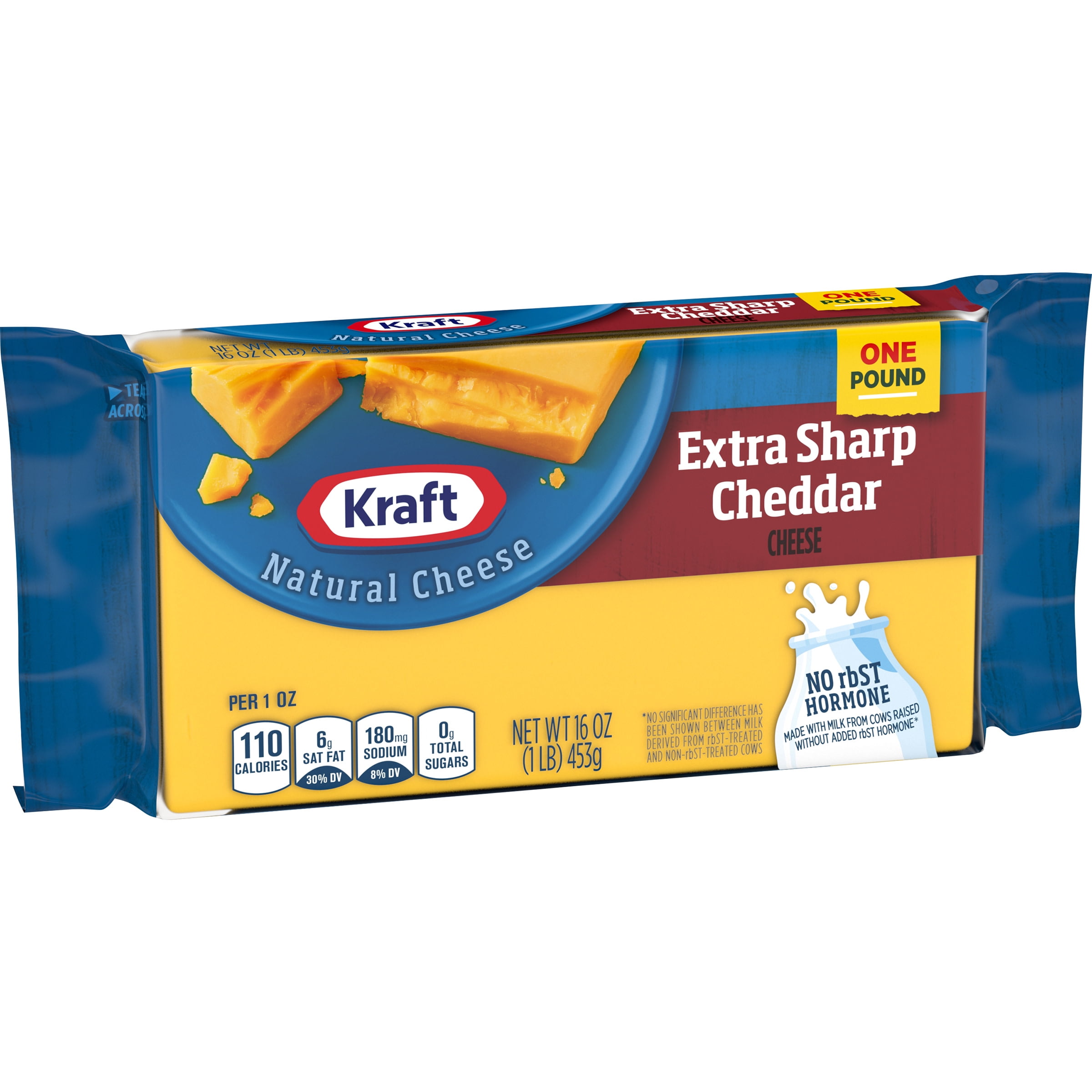 Kraft Extra Sharp Cheddar Cheese, 16 oz Block Chunk