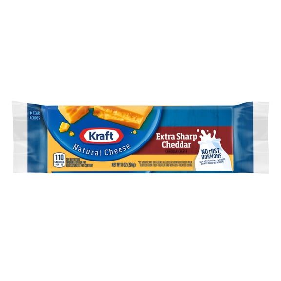 Kraft Natural Extra Sharp Cheddar Cheese, 8 oz Block