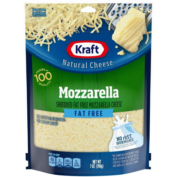 Kraft Fat Free Mozzarella Shredded Natural Cheese 7oz Bag