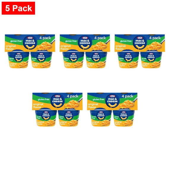 Kraft Gluten Free Original Mac & Cheese Macaroni and Cheese Dinner, Pack, Cups 1.9 oz - 5 Pack