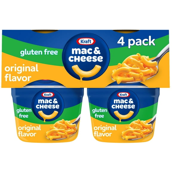 Kraft Gluten Free Original OIF8Mac & Cheese Macaroni and Cheese Dinner, 4 ct Pack, 1.9 oz Cups