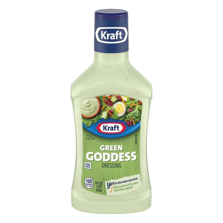Kraft Green Goddess Dressing, 16 oz, Salad Dressing with Soybean Oil and Buttermilk