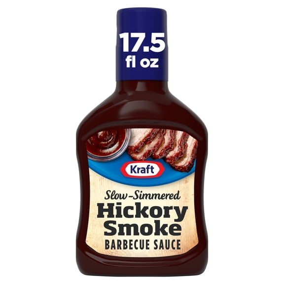 Kraft Hickory Smoke Slow-Simmered Barbecue BBQ Sauce, 17.5 oz Bottle