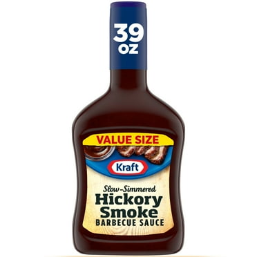 Kraft Hickory Smoke Slow-Simmered Barbecue BBQ Sauce Value Size, 39 oz Bottle Casein-Free