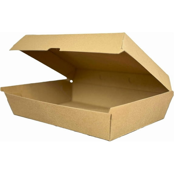 Kraft Hinged Paper Container - Corrugated Clamshell To-go Boxes 150 ...
