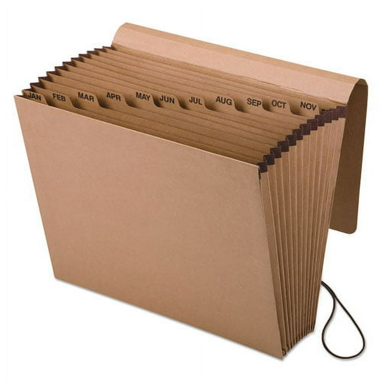 Kraft Indexed Expanding File, 12 Sections, Elastic Cord Closure, 1/12-Cut Tabs, Letter Size, Brown Kraft Indexed Expanding File, 12 Sections, Elastic Cord Closure, 1/12-Cut Tabs, Letter Size, Brown