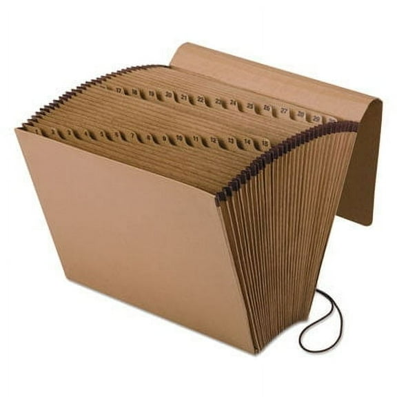 Kraft Indexed Expanding File, 31 Sections, 1/31-Cut Tab, Letter Size, Brown