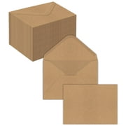 Kraft Invitation Envelopes, 100-Pack, A1 Size (3.625" x 5.12"), Strong 35 lb. Paper, Fits 3.5" x 5" Invitation Cards, RSVP Cards, Photos, Gift Cards (Contoured Gummed Flap)