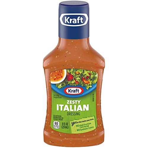 (9 pack) Kraft Zesty Italian Dressing, 8 fl oz Bottle