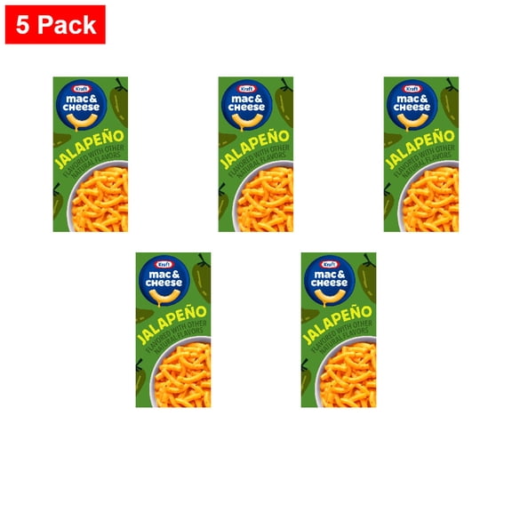 Kraft Jalapeno Flavored with Other Natural Flavors Mac & Cheese Macaroni and Cheese Dinner, Box 7.25 oz - 5 Pack