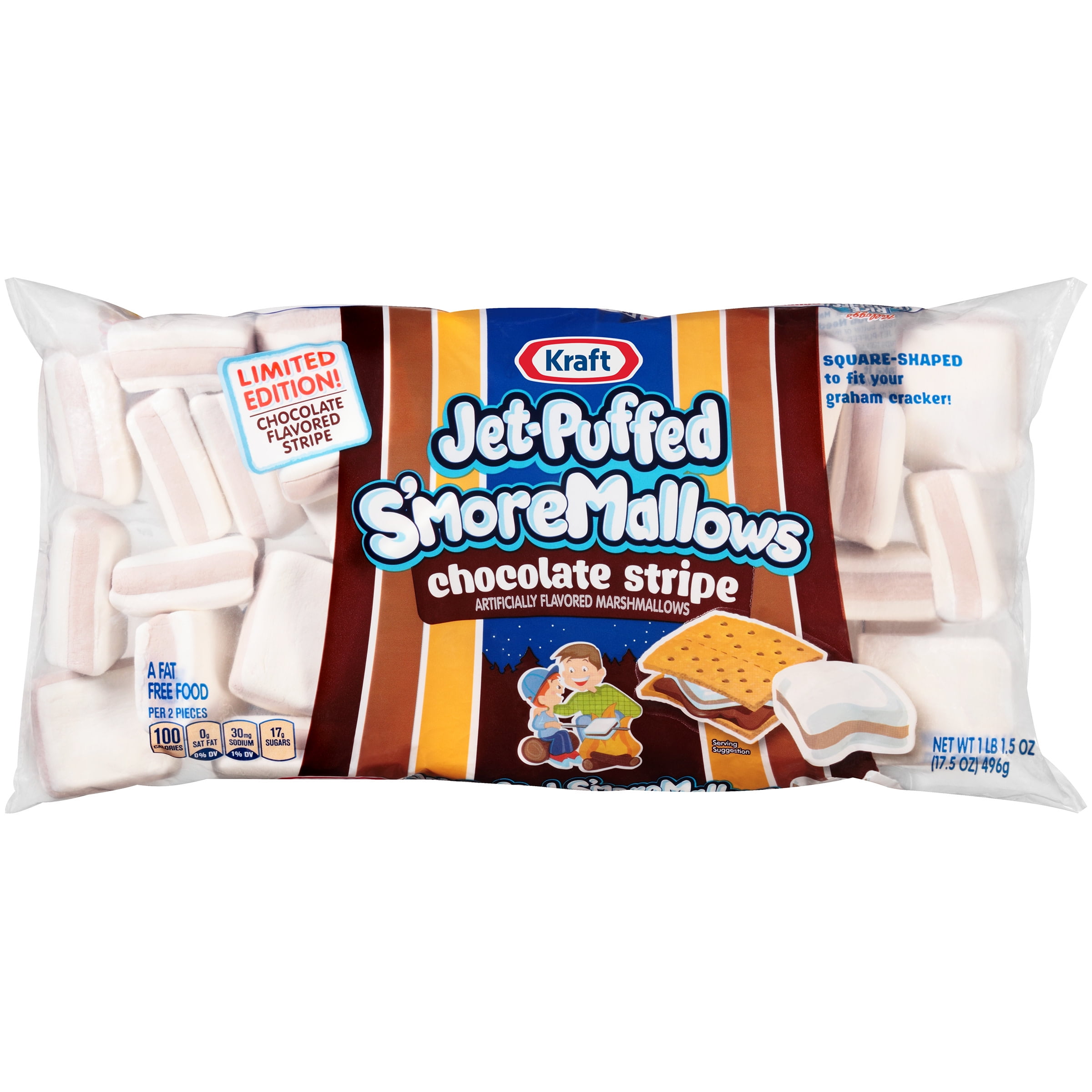 Kraft JetPuffed Chocolate Stripe S'moreMallows Marshmallows 17.5 oz