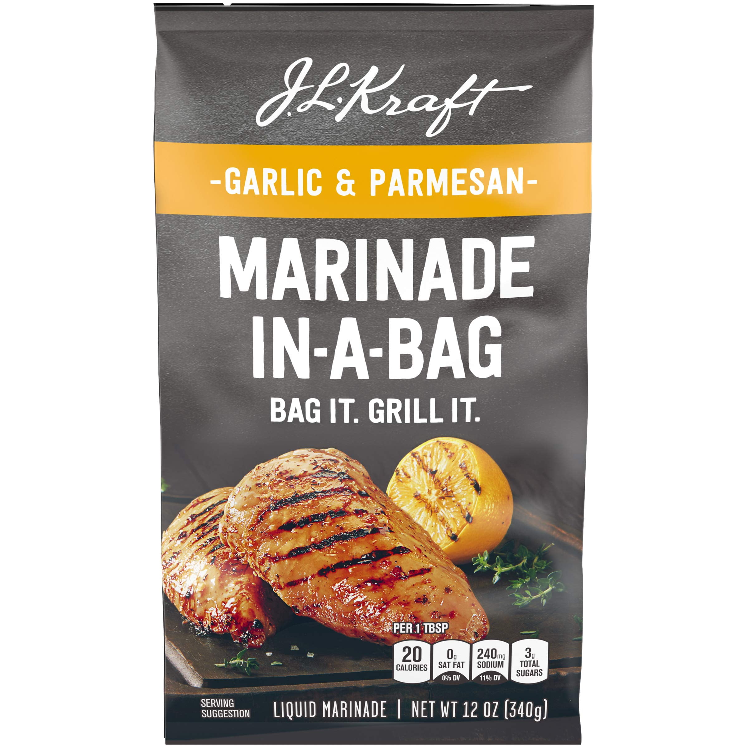 Kraft Liquid Marinade Bag, TMA3 Garlic Parmesan, 12 Ounce