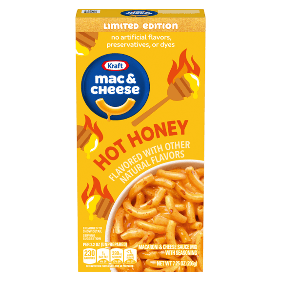 Kraft Mac & Cheese Hot Honey Limited Edition Macaroni and Cheese Dinner, 7.25 oz box