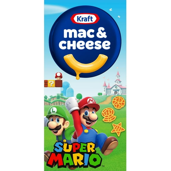 Kraft Mac & Cheese Macaroni and Cheese Dinner with Super Mario Power-Up Pasta Shapes (5.5 oz Box)