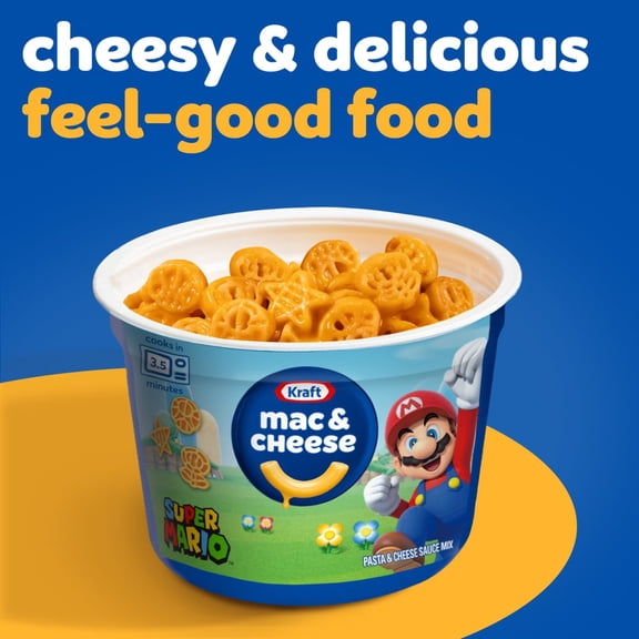 Kraft Mac & Cheese Microwavable Dinner with Super Mario Power-Up Pasta Shapes 4 ct - Pack of 1