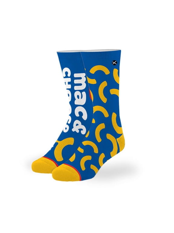 Kraft Mac & Cheese Split Crew Socks for Big Kids 710 Years Fun Food Gift, Colorful