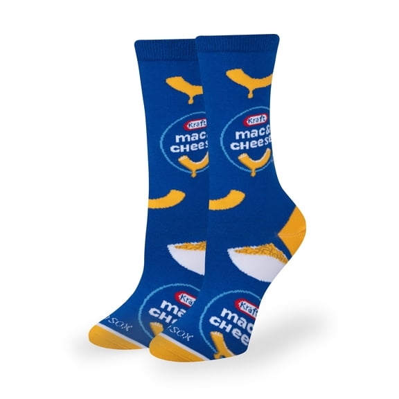 Cool Socks – Kraft Mac & Cheese Novelty Crew Socks Medium for Men, Women & Teens – Fun Food Gift,