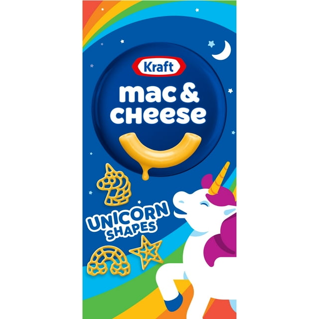 Kraft Mac N Cheese Macaroni and Cheese Dinner with Unicorn Pasta Shapes, 5.5 oz Box