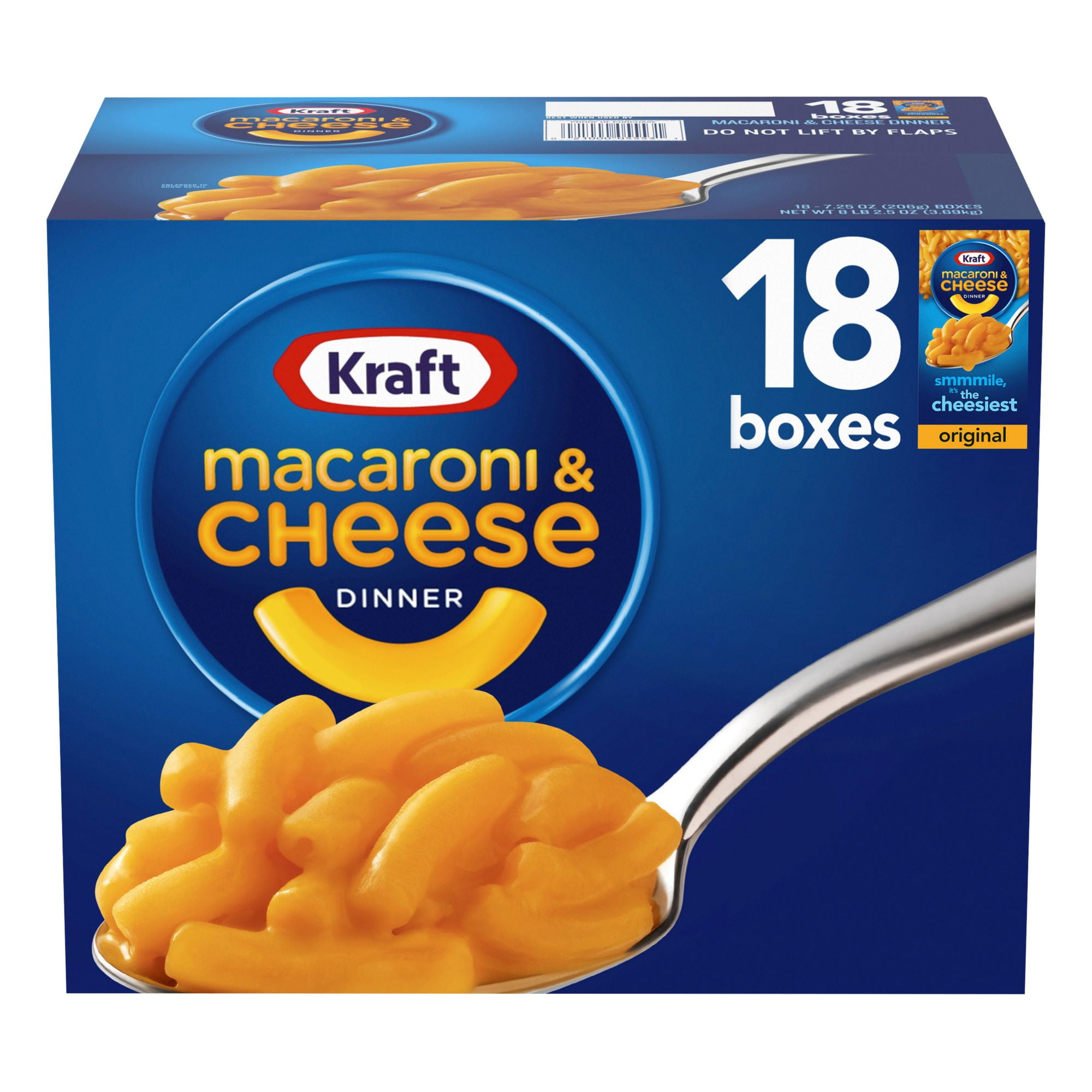 Kraft Macaroni & Cheese Dinner, 7.25 oz, 18 Count