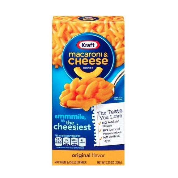 Kraft Macaroni & Cheese Dinner, 7.25 oz (Original Flavor, Pack Of 5) - SET OF 2