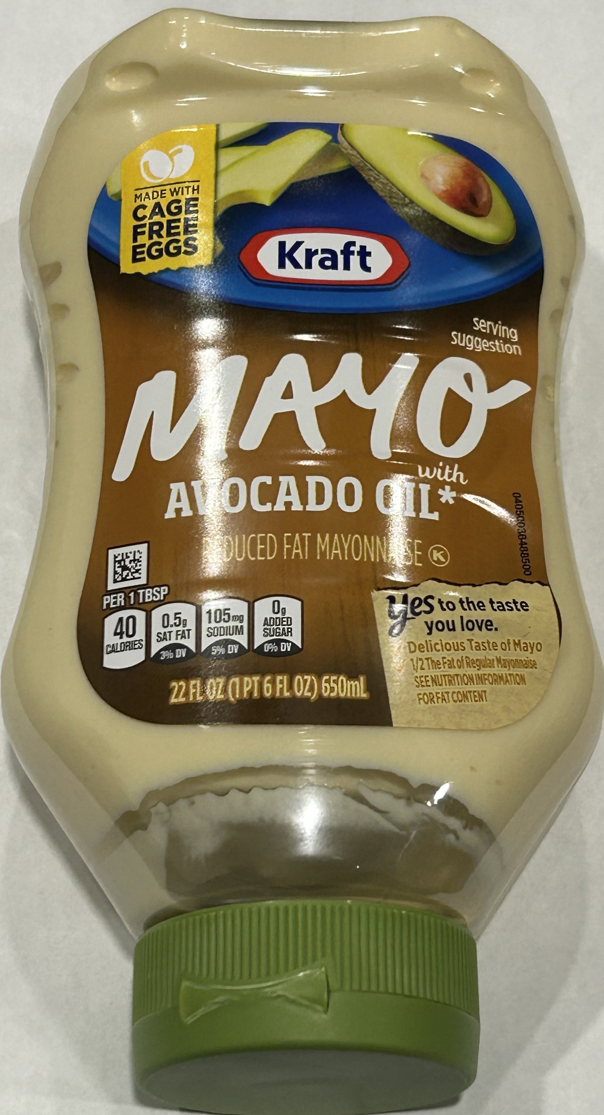 Kraft Mayo with Avocado Oil Reduced Fat Mayonnaise, 22 fl oz Bottle (Pack of 3)