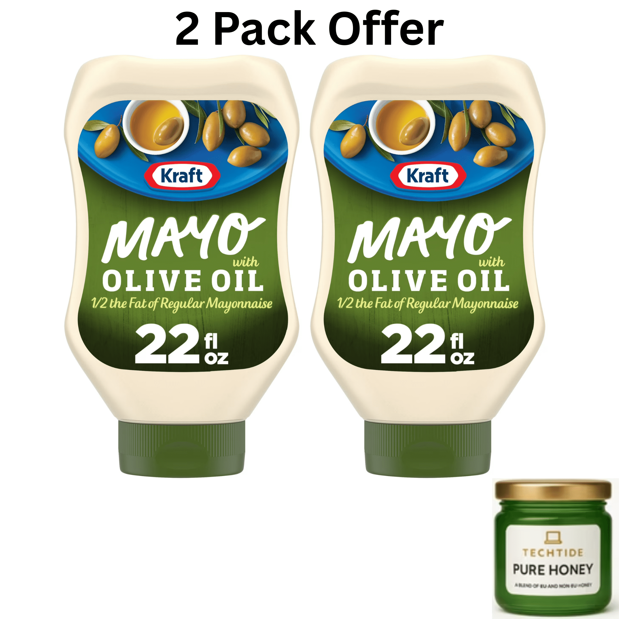 Kraft Mayo with Olive Oil Reduced Fat Mayonnaise Squeeze Bottle,  (Shelf-Stable) 22 fl oz