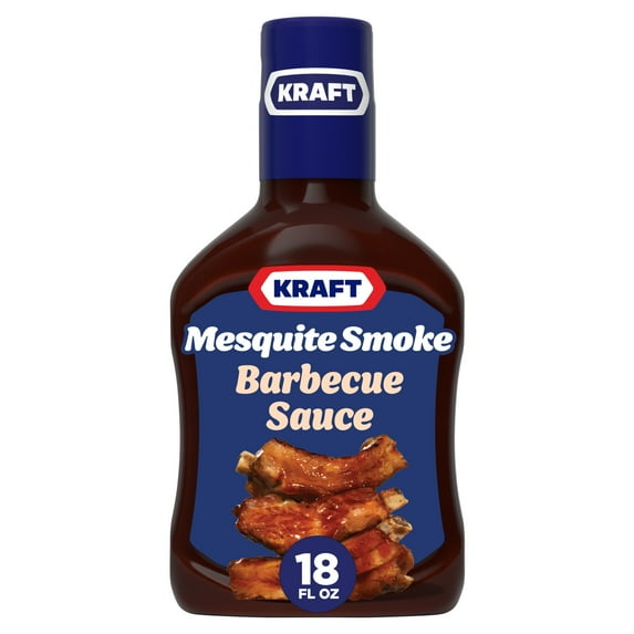 Kraft Mesquite Smoke Slow-Simmered Barbecue BBQ Sauce, 18 oz Bottle