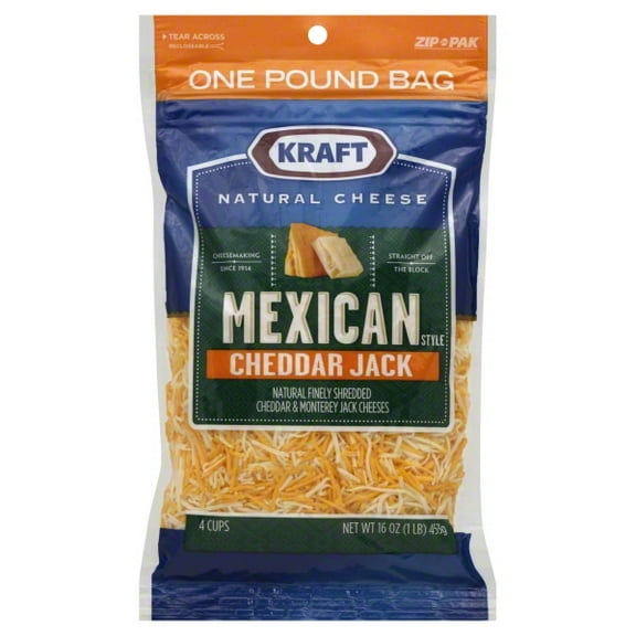 Kraft Mexican Style Cheddar Jack Shredded Cheese, 16 Oz.