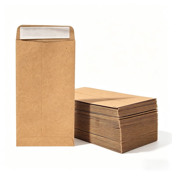 MOZEEDA Self-Sealing Money Envelopes, 6.5 x 3.2 Inches, Wax Red, 100 Count